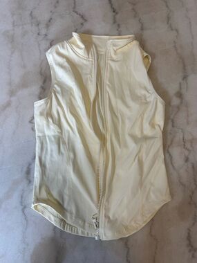 Cream Zip-Front Golf Top
